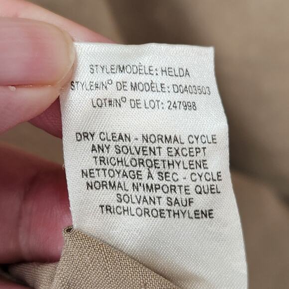 Theory | Helda Linen-Blend Tan Minimalist Tunic Mini Dress Women's 4 - Picture 5 of 9